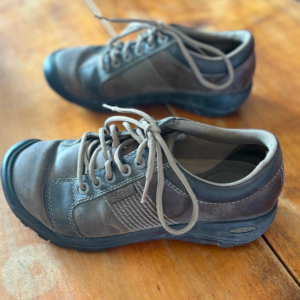 Keen Presidio Mens 8 Walking Shoes Brown Leather Lace Up Comfort 1007722 - Picture 4 of 10